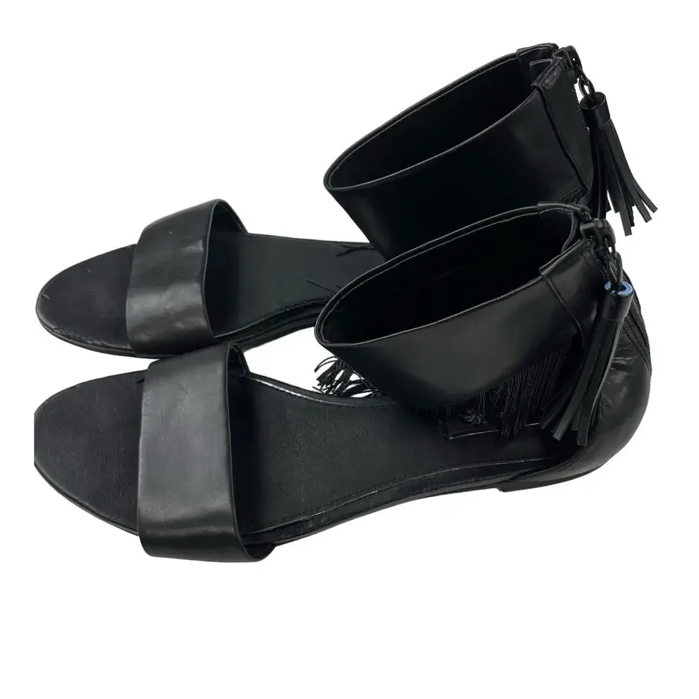 Rachel Zoe Black Fringe Sandals - Picture 2 of 5